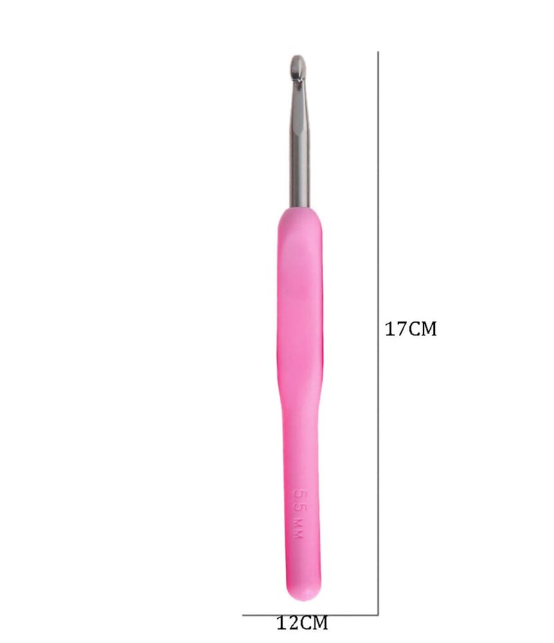 Syga Set 8 Size Soft Plastic Handle Aluminum Crochet Hook Knit Needle Crochet Hook Needles Sizes from 25Mm to 6Mm - Image 4