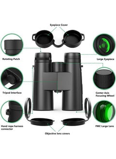 Arabest Binoculars 12x42 Compact Lightweight Binoculars Remote Mini Hiking Camping Travel Bird Watching Folding Outdoor Telescope 12x14x5cm  - Image 2
