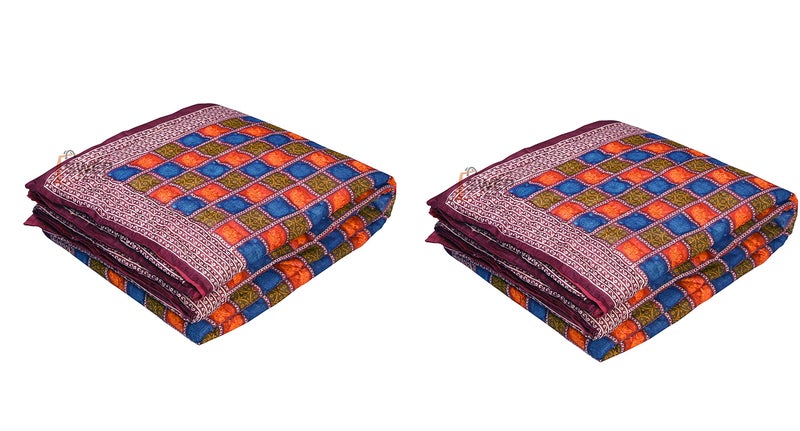SIBLEY Cotton Quilt Dabu Print Small Elephant Rajasthani Traditional Jaipuri Razai - Set 2 - Image 2