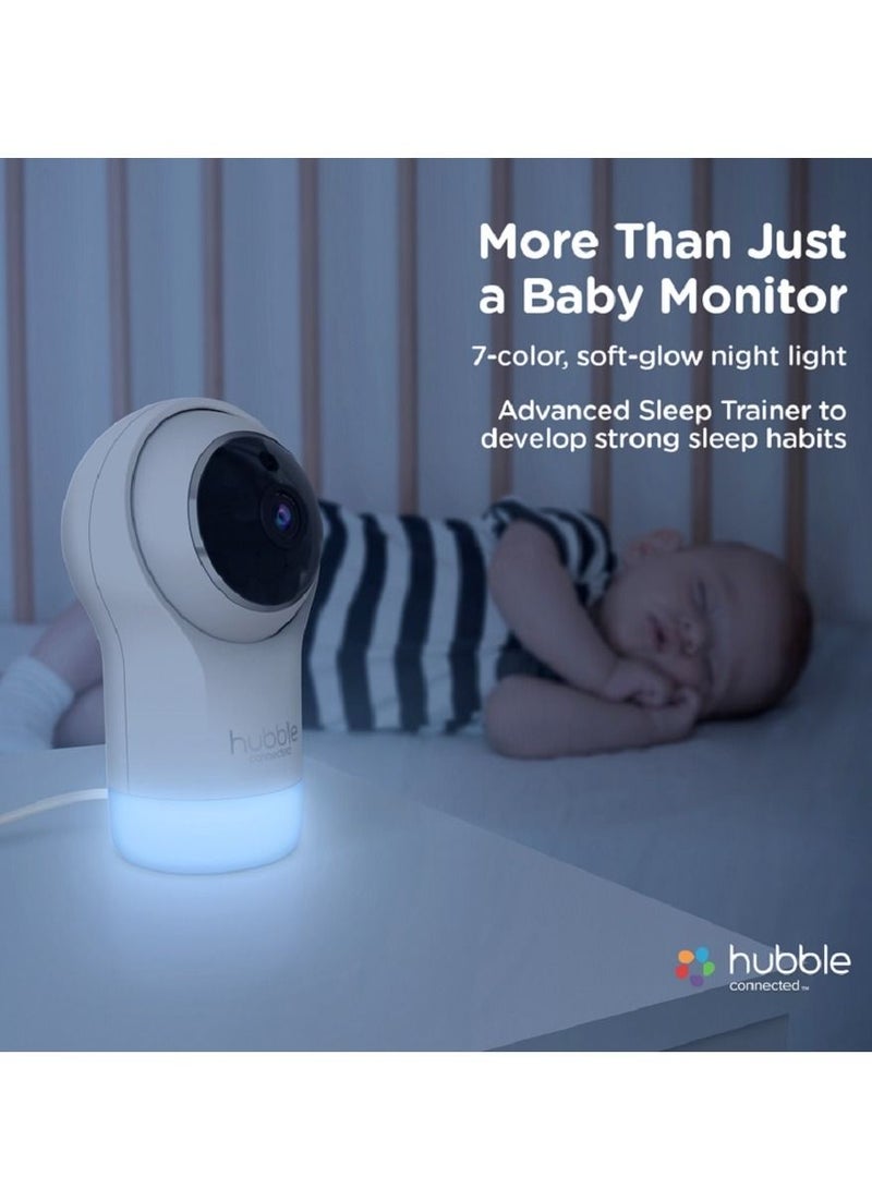 hubble connected Nursery Pal Glow Smart Baby Monitor – Full HD 1080p Wi-Fi Camera, Remote Pan-Tilt-Zoom, 7-Color Night Light, Sleep Trainer, 2-Way Talk, Temp Sensor, Night Vision, Works with Alexa - Image 2