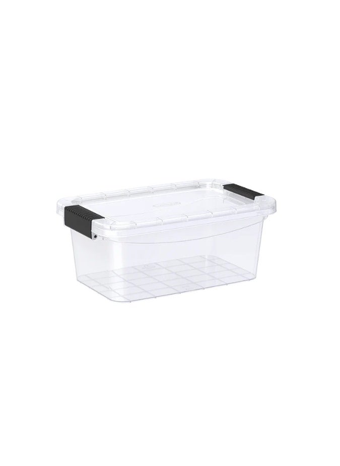 Cosmoplast 5L Clear Plastic Storage Box with Lockable Lid  - Image 1