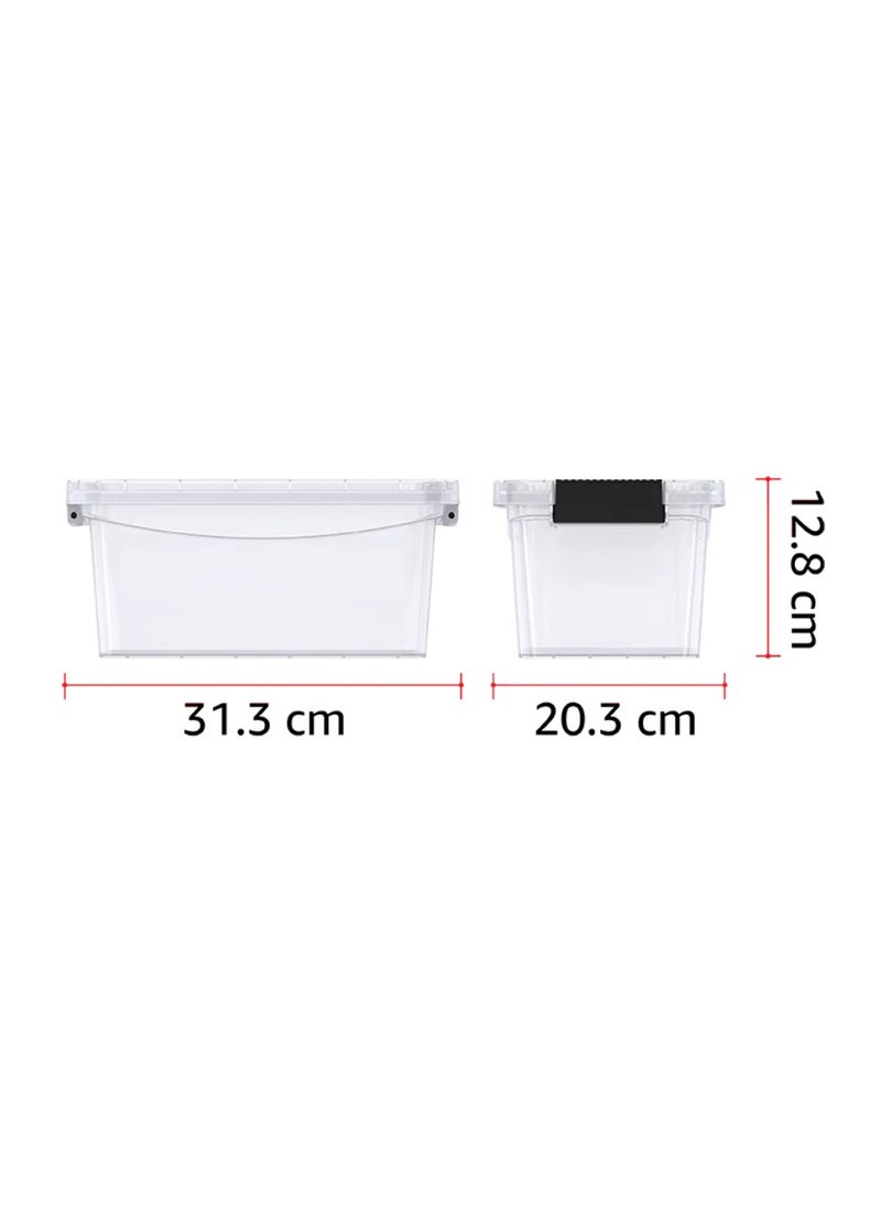 Cosmoplast 5L Clear Plastic Storage Box with Lockable Lid  - Image 2