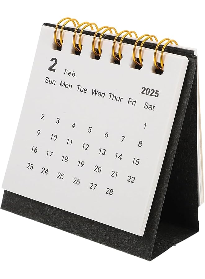 erorex 2 Pcs Mini Calendar 2024 2025 Small Desk Calendar July.2024 Dec.2025 Desktop Calendar For Planning Daily Suit For Home School Office Table Desk Decoration Brown Black  - Image 4