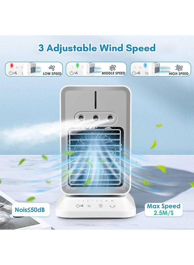 JOGAMS Portable Air Conditioner Cooling Fan, Rechargeable Air Conditioner, Evaporative Mini Air Conditioner, 3 Win Speeds and 2-4H Timer, Personal Air Cooler with Humidifier for Bedroom Office - Image 2