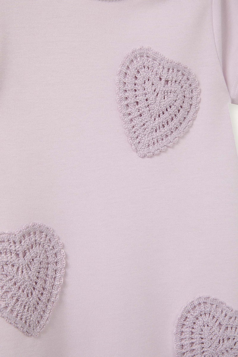 ديفاكتو فستان بيبي بناتي نص كم بياقة مستديرة - Image 2