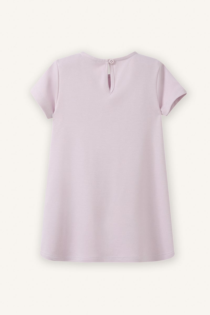 ديفاكتو فستان بيبي بناتي نص كم بياقة مستديرة - Image 3