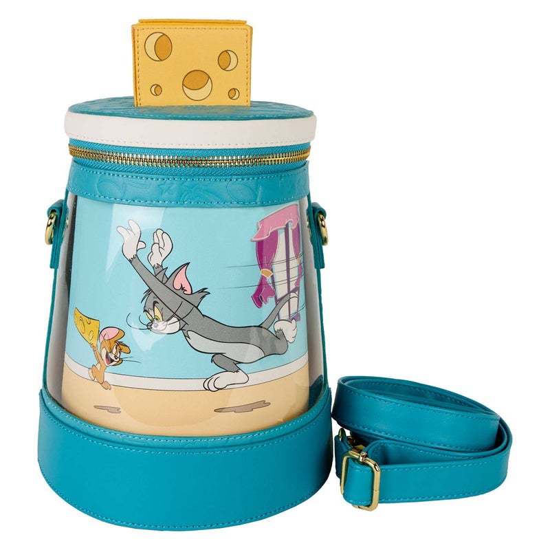 Loungefly x Funko POP! Tom and Jerry Tom and Jerry Spinning Scene Crossbody Bag (19 x 15.2 x 31.7 cm, Mint Green) - Image 1