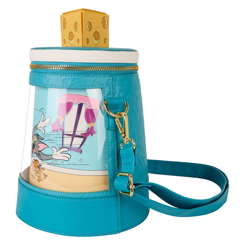 Loungefly x Funko POP! Tom and Jerry Tom and Jerry Spinning Scene Crossbody Bag (19 x 15.2 x 31.7 cm, Mint Green) - Image 2