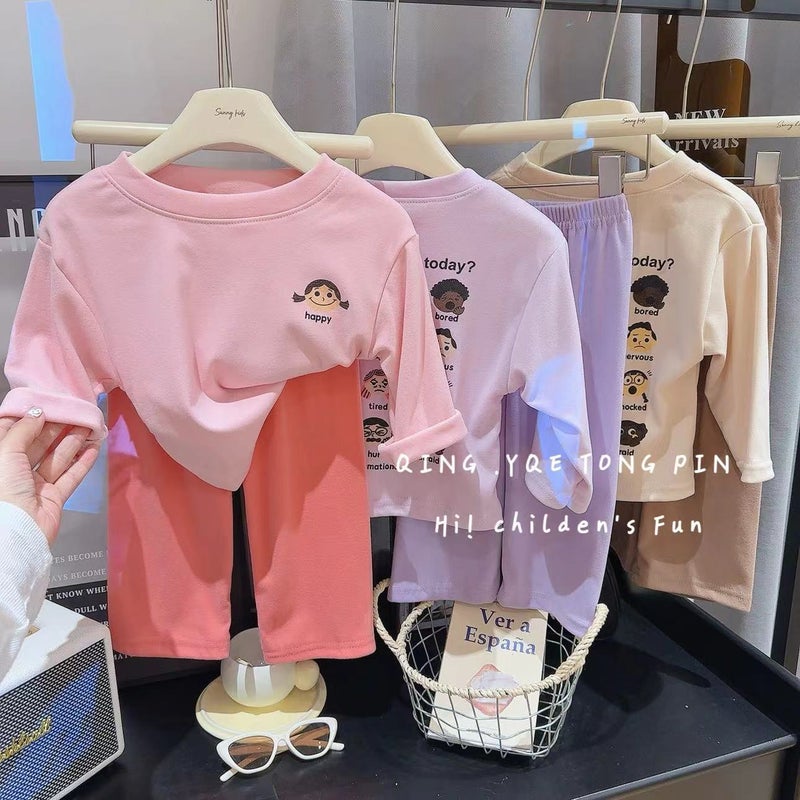 German Velvet Home Clothes Suit Girls Thermal Underwear Suit Korean Children'S Clothing A Generation Of Hair - Image 2
