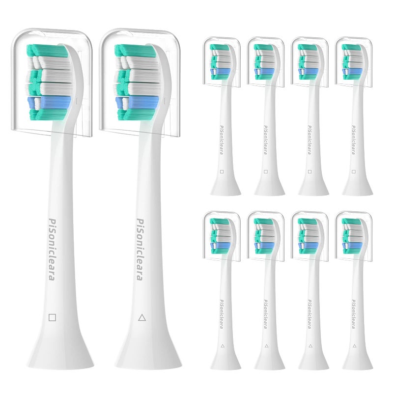 Pisonicleara Replacement Toothbrush Heads(10 Pack) Compatible with Philips Sonicare Brush Heads for Hx6920, 4100 2 Series, HX9023 Hx6240 Hx6610 Snap on Electric Tooth Brush Refill - Image 1