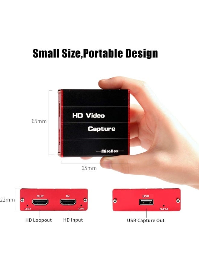Mirabox USB3.0 HDMI Video Capture Card, 1080P 60FPS HD Game Capture Device Cam Link with HDMI Passthrough Work with DSLR Xbox PS4 Switch for OBS Twitch Game Live Streaming and Recording - Image 2