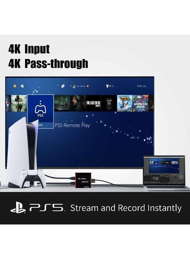 Mirabox USB3.0 HDMI Video Capture Card, 1080P 60FPS HD Game Capture Device Cam Link with HDMI Passthrough Work with DSLR Xbox PS4 Switch for OBS Twitch Game Live Streaming and Recording - Image 3