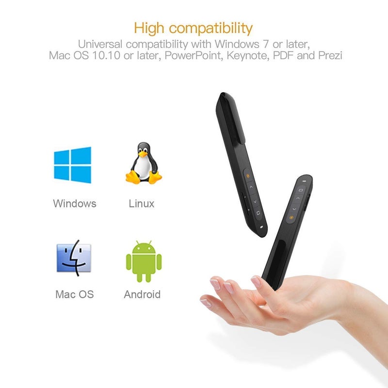 rts Laser Pointer, Wireless Presenter for Presentation, Slide Changer, USB Power Point Remote Control Pen,PPT Controller for Mac/Computer/Laptop Windows Presentation Clicker for Keynote/Google Slides - Image 5