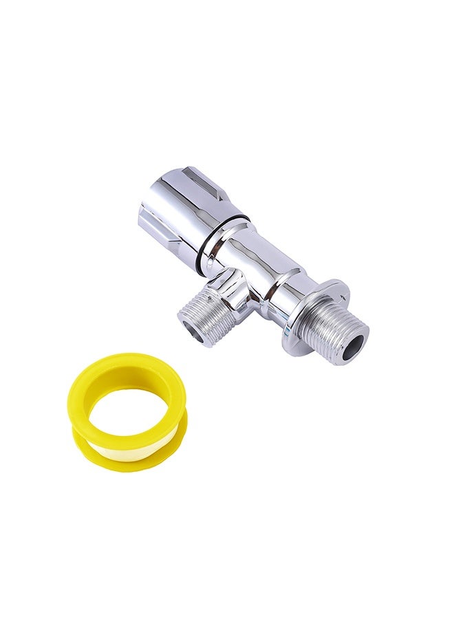 LAWAZIM 2-Piece Plastic Corner Valve with Metallic Finish for Bathroom and Kitchen Water Supply - Image 1