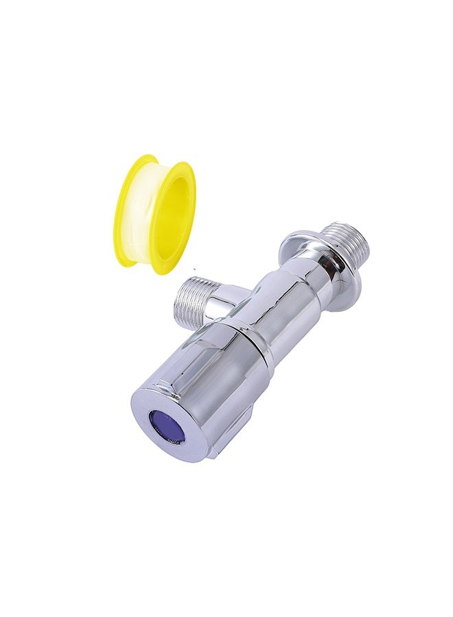 LAWAZIM 2-Piece Plastic Corner Valve with Metallic Finish for Bathroom and Kitchen Water Supply - Image 2