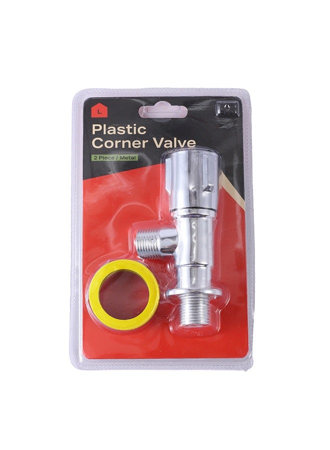 LAWAZIM 2-Piece Plastic Corner Valve with Metallic Finish for Bathroom and Kitchen Water Supply - Image 5