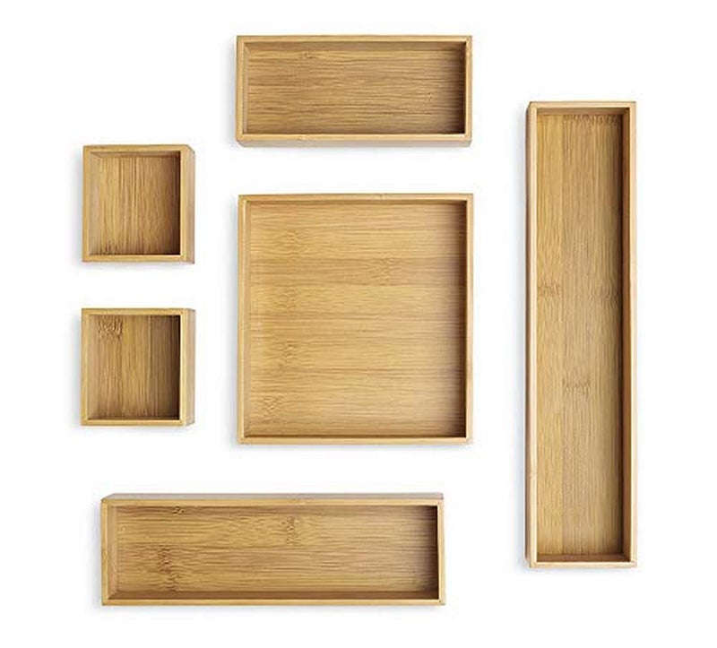 Whitmor 6Piece Bamboo Drawer Organizers
