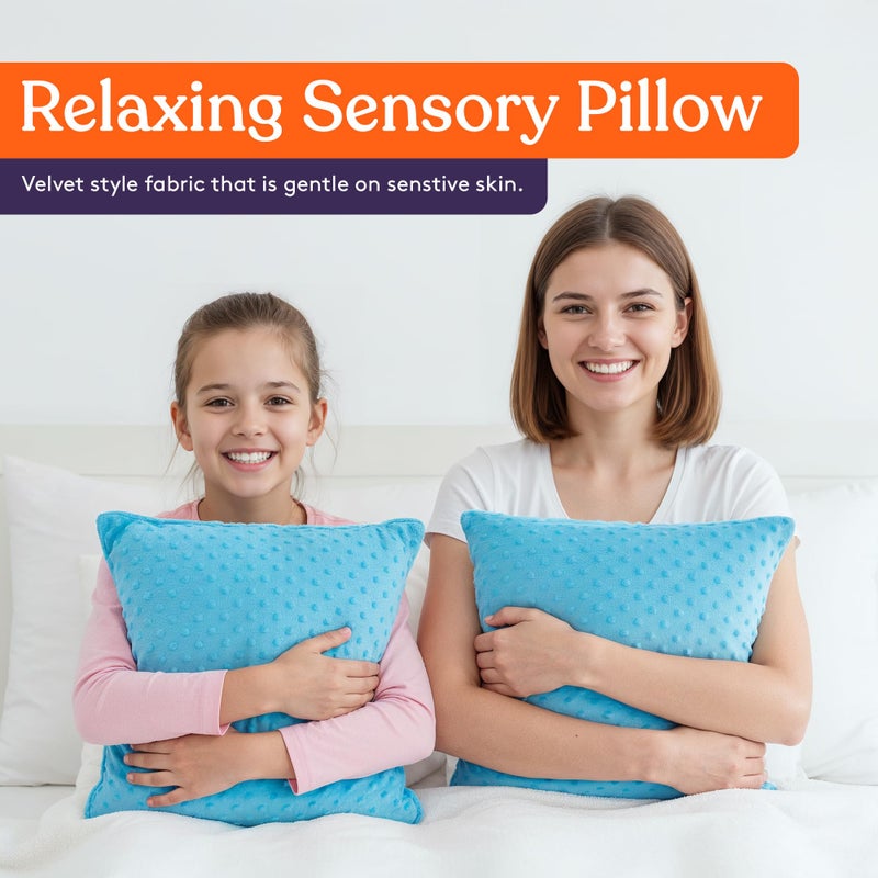 Special Supplies Vibrating Pillow Sensory Pressure Activated Calm for Kids and Adults, 12” Plush Soft Cover -Textured Therapy Stimulation Bumps- 3 Vibration Modes, Music & Voice Recording (Blue) - Image 4
