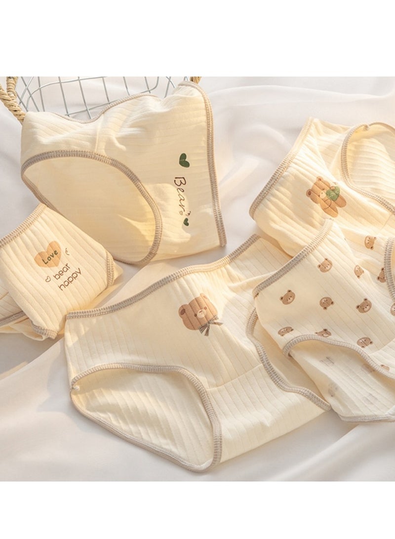 مجموعة من 5 ملابس داخلية قطنية أنيقة بخصر متوسط، ملابس داخلية مريحة وجيدة التهوية للفتيات - Image 2