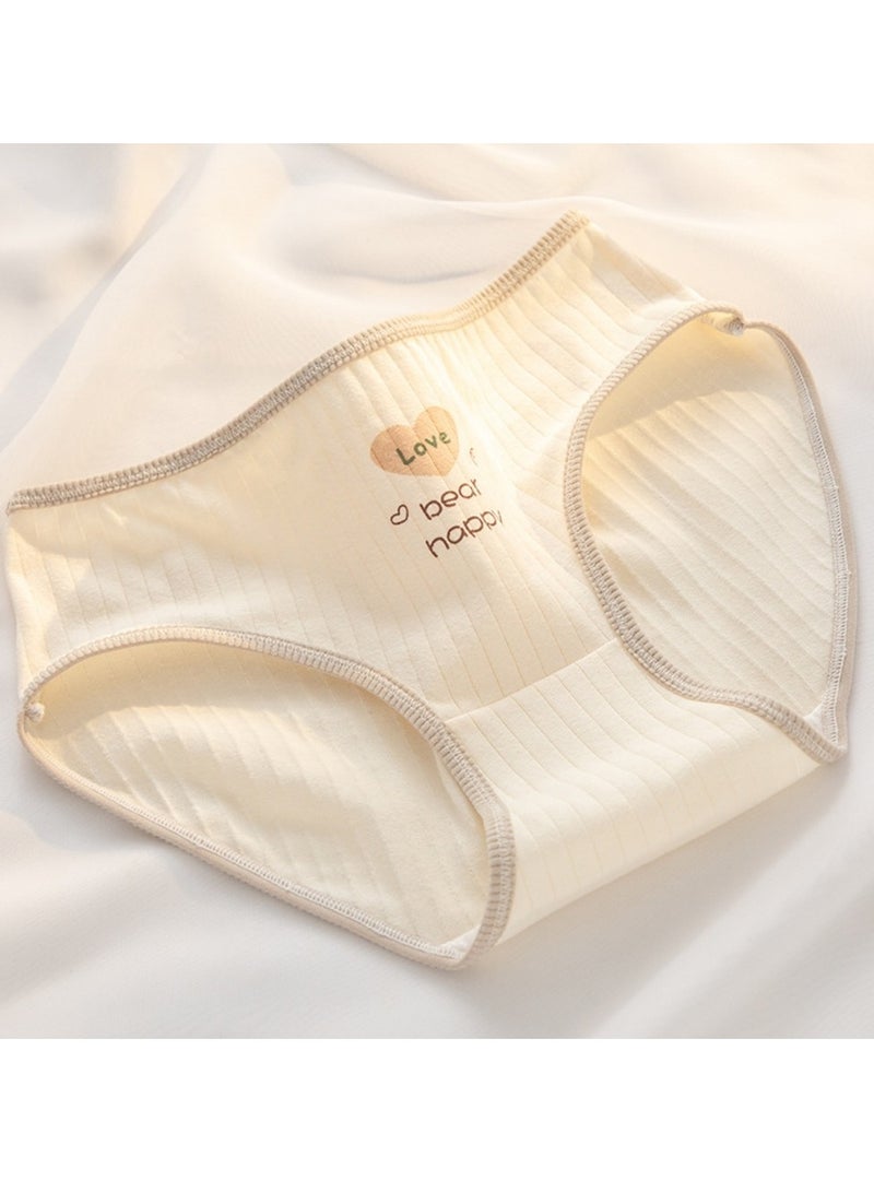 مجموعة من 5 ملابس داخلية قطنية أنيقة بخصر متوسط، ملابس داخلية مريحة وجيدة التهوية للفتيات - Image 4