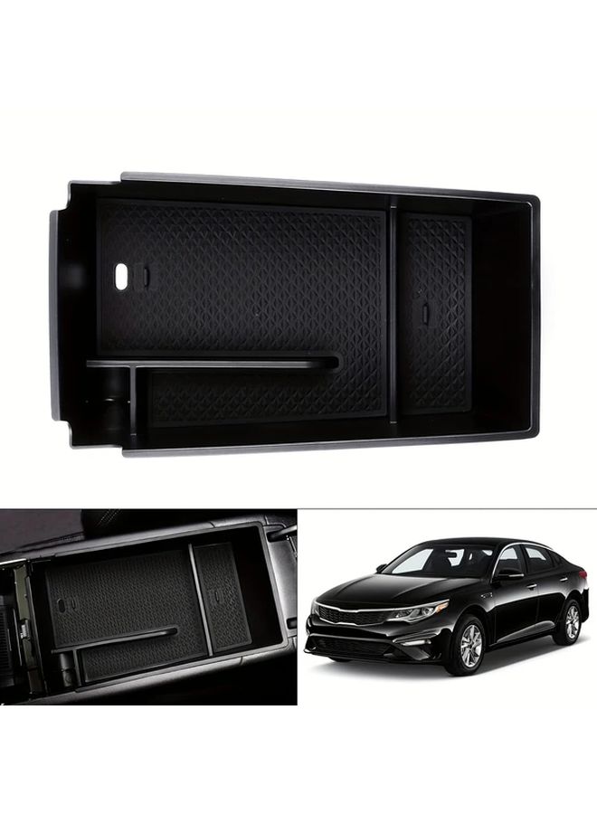 Black Center Console Organizer Armrest Storage Box Tray For Kia K5 2021 2025 Models - Image 5