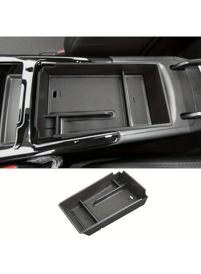 Black Center Console Organizer Armrest Storage Box Tray For Kia K5 2021 2025 Models - Image 1