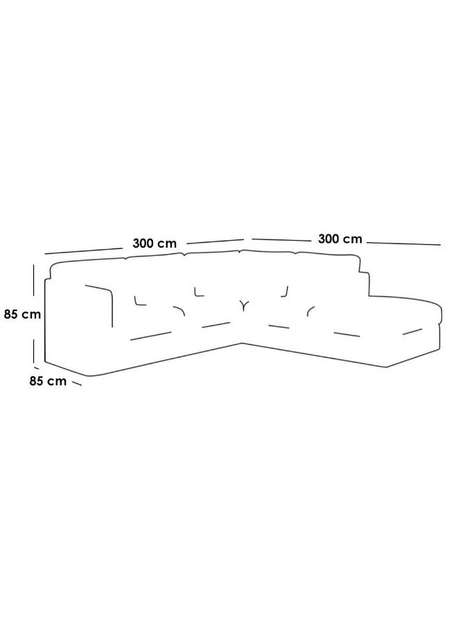 Al Home 5 Seater L-shape Sofa Linen 300×300×85×85 Cm - Beige - Image 2