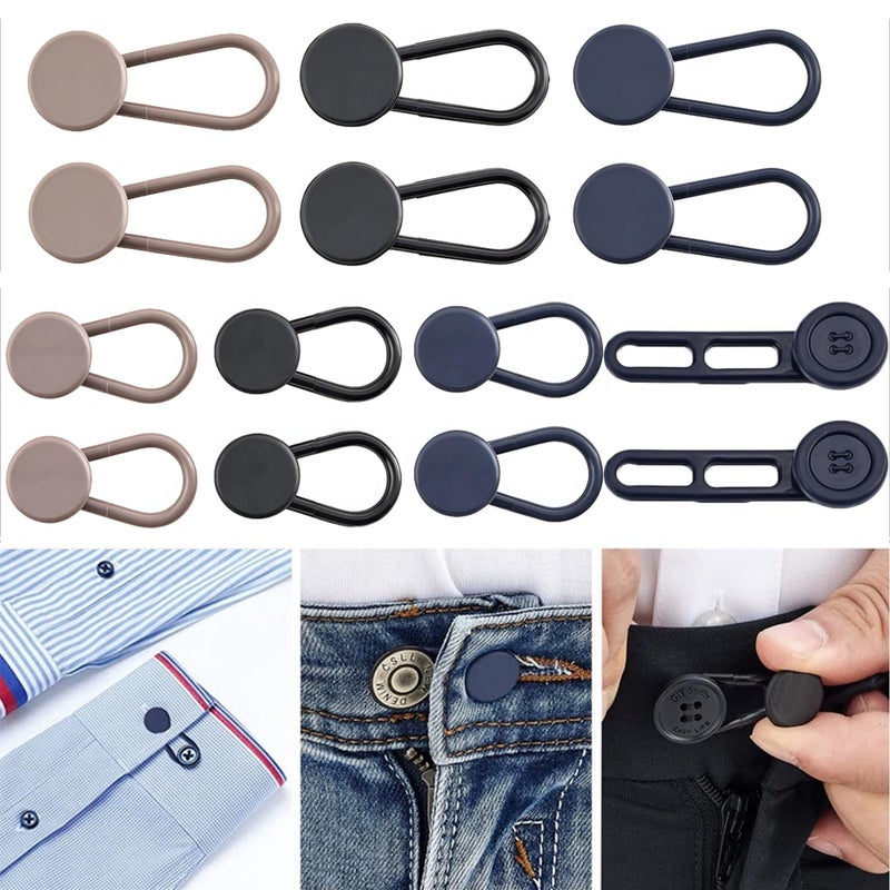 JANCAN 14 PCS Button Extenders for Jeans & Pants - Pants Waist Extenders 1-1.8 Inches for Women and Men - Waist Adjuster for Pregnancy, Shirts,Dress Pants, Collars,Shorts-No Sewing Required - Image 1