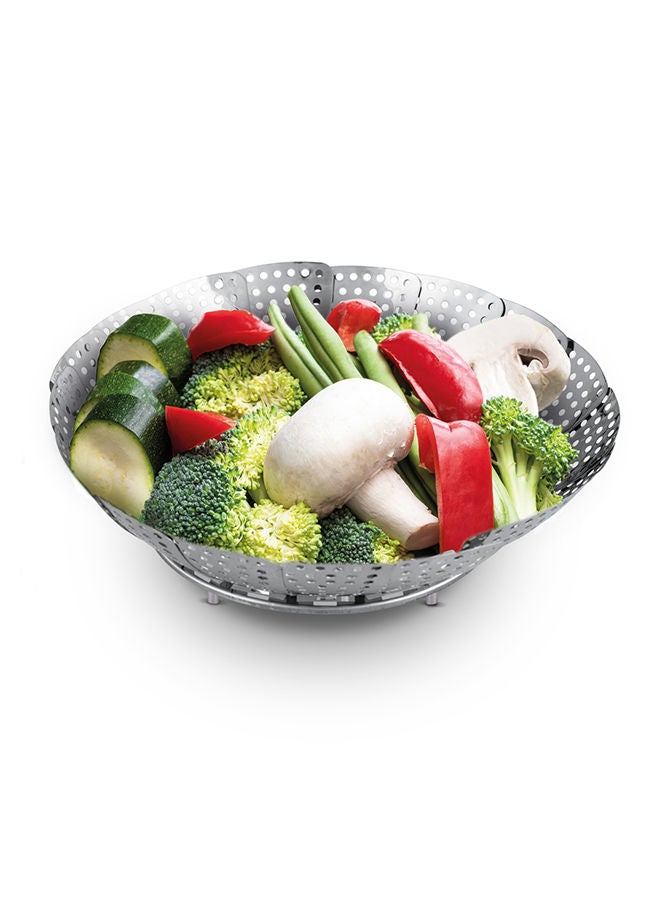 Lamart Foldable Stainless Steel Steamer Collapsible Size 23 Cm Silver - Image 4