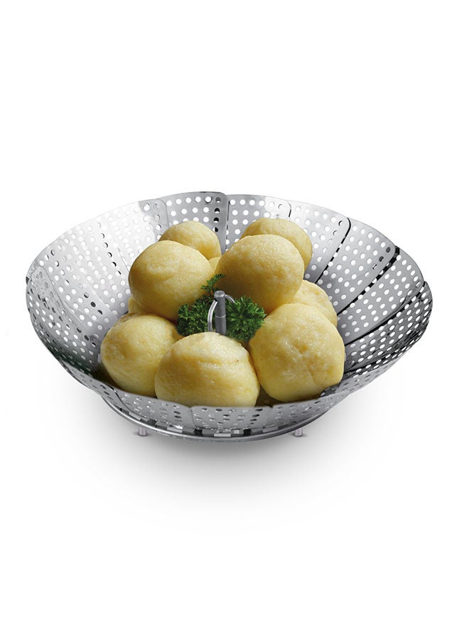 Lamart Foldable Stainless Steel Steamer Collapsible Size 23 Cm Silver - Image 5