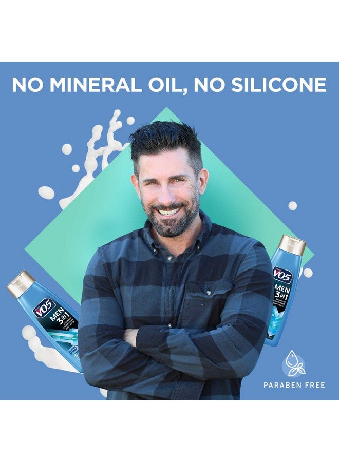 في او 5 شامبو وبلسم وغسول للجسم 3 في 1 للرجال من Erto Vo5 - Ocean Surge - 5 فيتامينات أساسية A وH وC وB5 وB3 للمساعدة في تغذية وترطيب شعرك وبشرتك، أزرق، منعش، 12.5 أونصة سائلة - Image 5