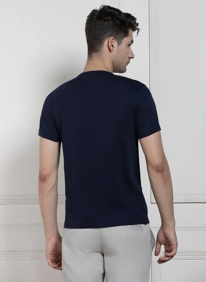 Dennis Lingo Navy Regular Fit Navy Cotton T-Shirt – Classic and Comfortable for Men | Best Price UAE