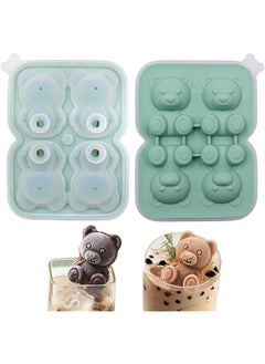 IBAMA 3D Cute Bear Ice Cube Mold 4 Cavity Silicone Animal Mold Ice Cube For Diy Iced Coffee Milk Tea Beverage Drink Decoration Reusable And Bpa Free  - Image 1