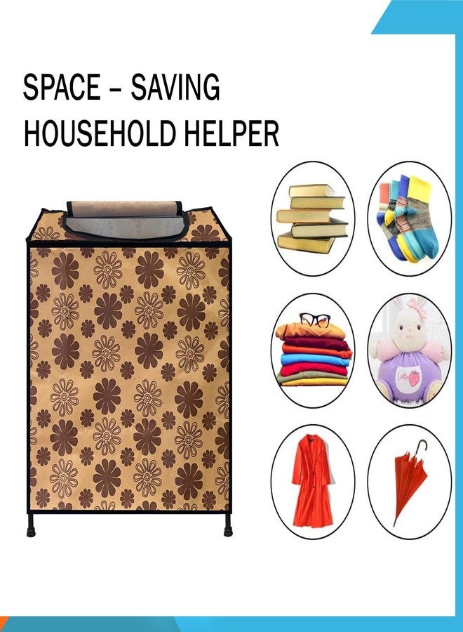 SANAMSTORE سلة غسيل من سانامستور، حقيبة غسيل غير منسوجة مستطيلة الشكل مزينة بطبعة زهور، مناسبة لتخزين الملابس والألعاب، سلة تخزين متعددة الاستخدامات لغرفة النوم، غرفة السكن الجامعي، للتنظيم. - Image 3