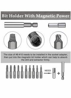 Y&D Damaged Screw Extractor 22 Pieces Kit of Broken Bolt Stripped Remover Multipurpose HSS with 1 Extension Bit Holder Socket Adapter  - Image 2