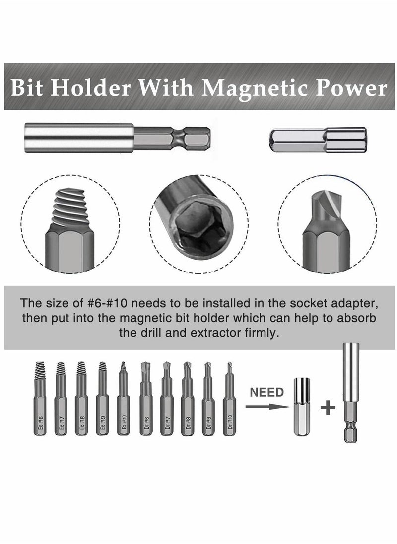 Y&D - Damaged Screw Extractor 22 Pieces Kit of Broken Bolt Stripped Remover Multipurpose HSS with 1 Extension Bit Holder Socket Adapter - Image 1