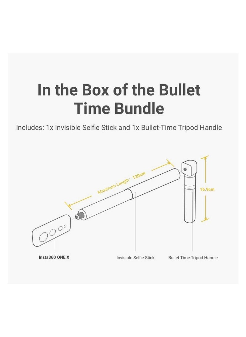 Insta360 - Insta 360 Bullet time Bundle invisible Selfie Stick with Folded Tripod - Image 1
