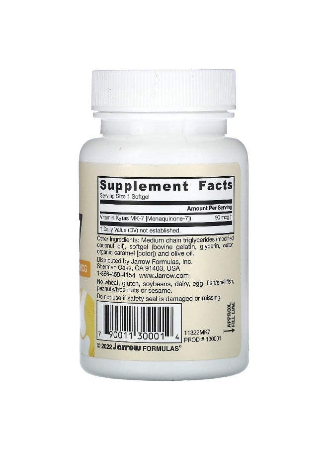 jarrow formulas Jarrow Formulas, MK-7, 90 mcg, 60 Softgels  - Image 2