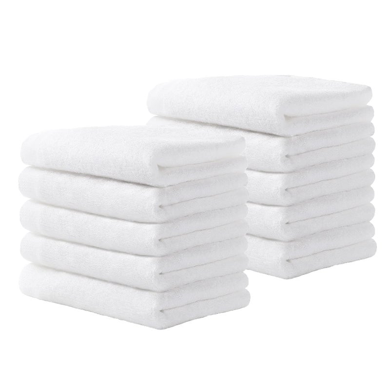 Yoofoss Luxury Washcloths Towel Set 10 Pack Baby Wash Cloth for BathroomHotelSpaKitchen MultiPurpose Fingertip Towels Face Cloths White