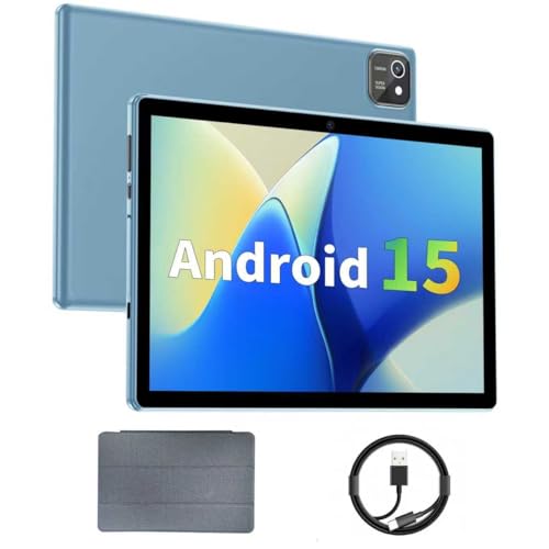aiprotablet Tablet 10 inch Android 15 Tablets 12GB RAM 64GB ROM 1TB Expand QuadCore Processor 1280x800 LCD Touch Screen WiFi 5 Dual Camera BT50 6000mAh Battery Blue - Image 1