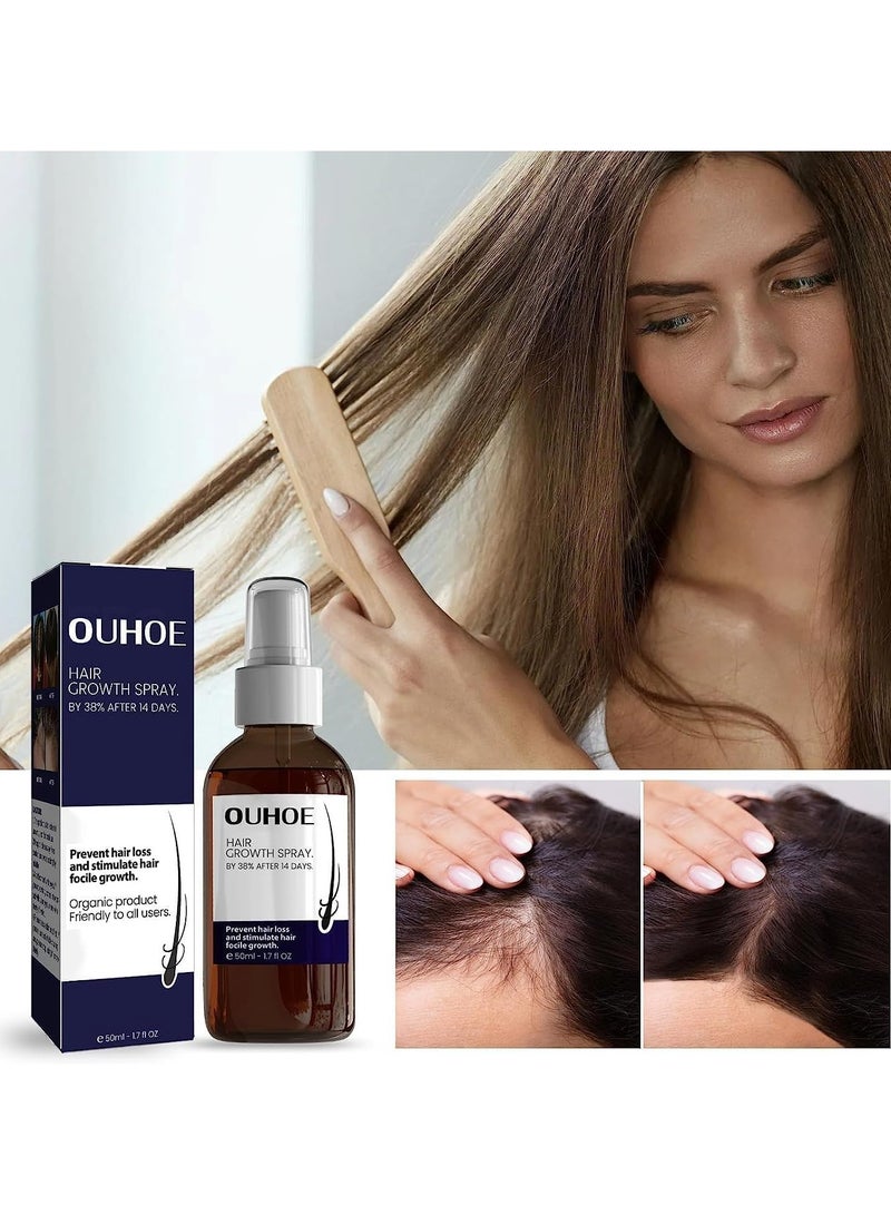 أوهو رذاذ نمو الشعر من Ouhoe، رذاذ إعادة نمو الشعر من Ouhoe للرجال والنساء، زيت نمو الشعر من Ouhoe، مصل تعزيز الشعر من Ouhoe، رذاذ زيت تكثيف نمو الشعر الطبيعي، أفضل منتج لنمو الشعر - Image 4