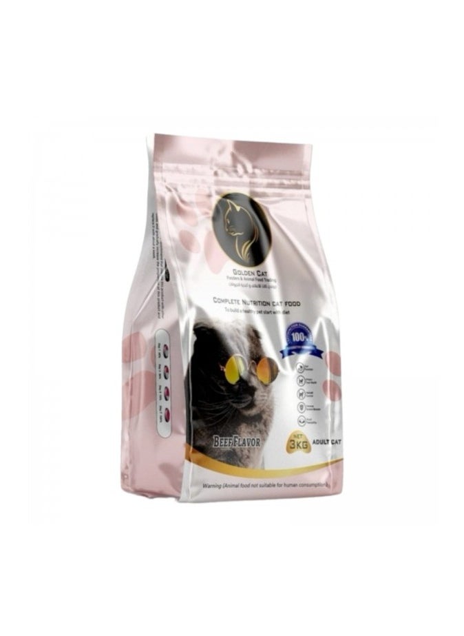 GOLDEN CAT - Golden Cat Beef Adult Dry Food - 3kg x 4 bag - Total 12 kg - Image 1