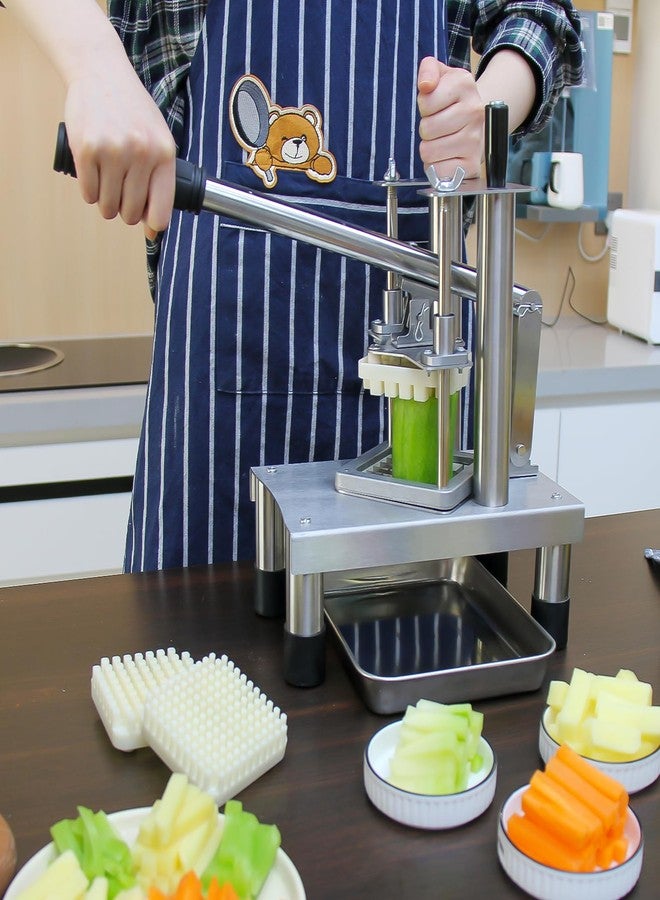 COOK A FUTURE French Fry Cutter, Professional Stainless Steel Potato Cutter with 1/2", 3/8", 1/4" Blades, Heavy Duty French Fry Slicer for Potatoes, Carrots, Cucumbers - Home & Light Commercial Use - Image 4