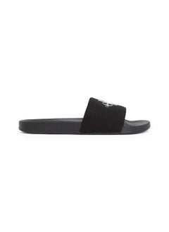 Calvin Klein Jeans Men's Monogram Slides - Cotton, Black  - Image 1