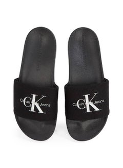 Calvin Klein Jeans Men's Monogram Slides - Cotton, Black  - Image 4