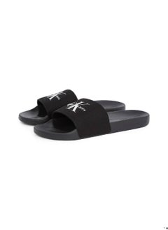 Calvin Klein Jeans Men's Monogram Slides - Cotton, Black  - Image 2