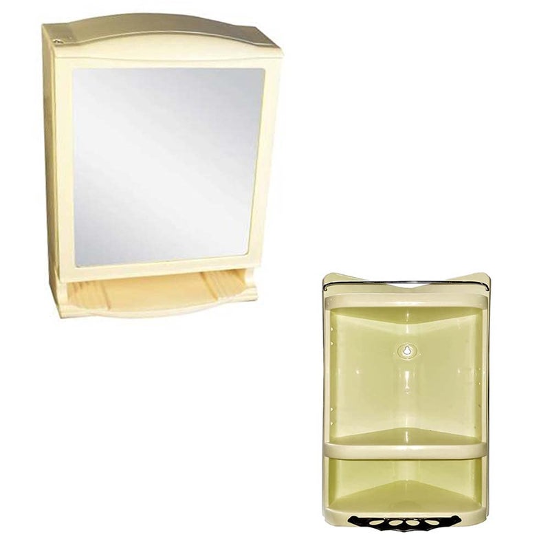 Urban Choice Urban Choice Grace Fine Ware Bathroom Cabinet with Mirror Wall Mounted Storage Cabinet with Magnetic Door 4 Inner Shelve Stylish HeavyDuty Plastic Cabinet for Storage Above Washbasin  - Image 1