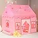 RONGFA Large Kids Tent Playhouse Padded Mat with Star Lights Flags and Tote Bags Play Tent Indoor Outdoor Washable Teepee Tent for Boys Girls Kids Play House for ToddlerPink - Image 3