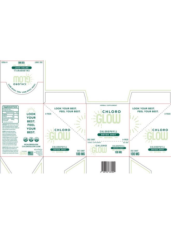 Chloroglow - Chlorophyll Detox Shots ; All Natural And Organic Plant Based Mix Drink To Boost Energy And Straighten Your Immune System ; Cleanses And Detoxifies (1 Pack) - Image 1