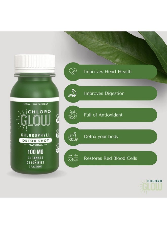 Chloroglow - Chlorophyll Detox Shots ; All Natural And Organic Plant Based Mix Drink To Boost Energy And Straighten Your Immune System ; Cleanses And Detoxifies (1 Pack) - Image 1